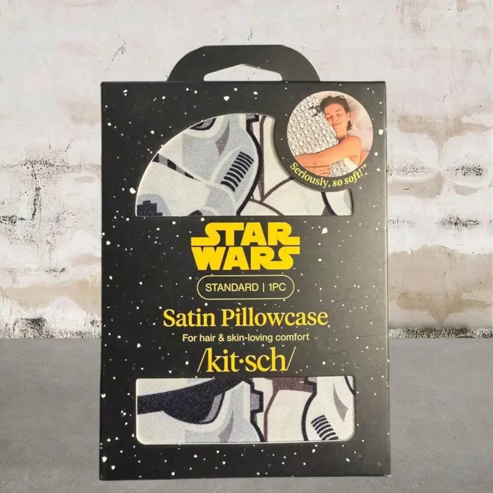 Star Wars & Kitsch $45 Satin Pillowcase in Darth Vader & Stormtroopers NIB